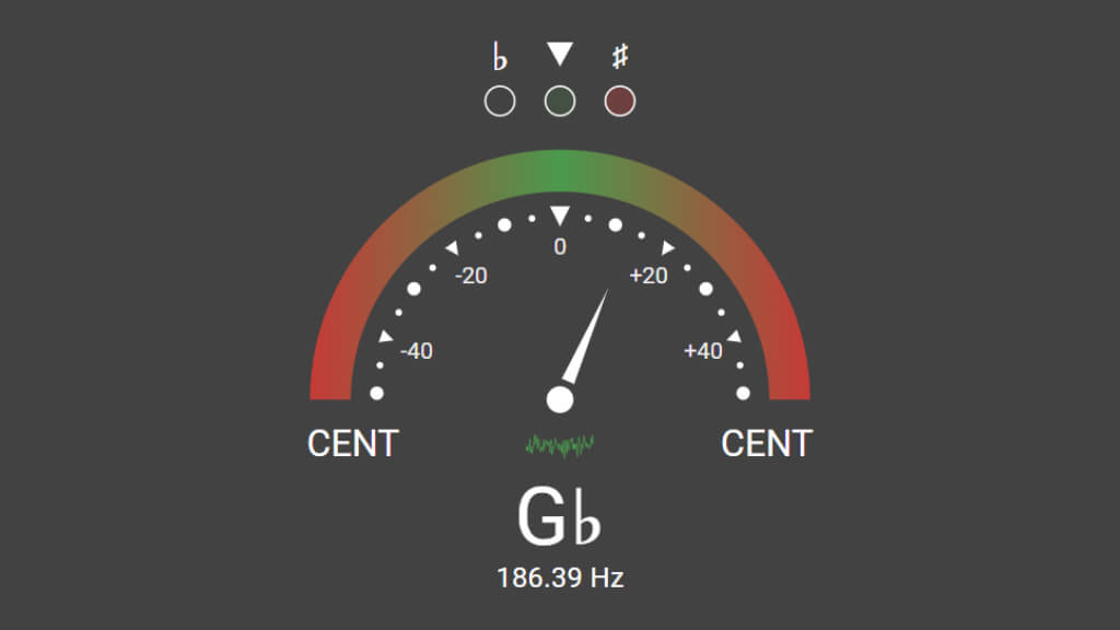 Chromatic tuner for guitar and other instruments